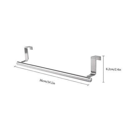 1pc Stainless Steel Towel Rack Bathroom Towel Holder Stand Kitchen Cabinet Door Hanging Organizer Shelf Wall Mounted Towel Bar-usashopcenter.com