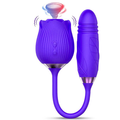 Rose Vibrator Telescopic Pump for Woman-usashopcenter.com