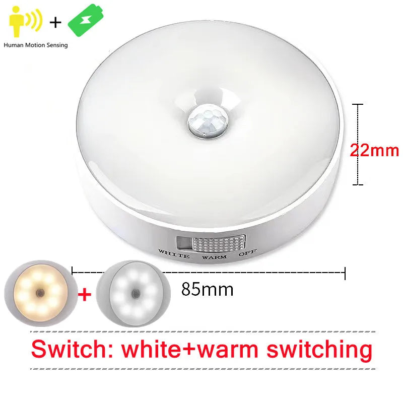 Motion Sensor Light Led USB NightLights Rechargeable Lamp for Bedroom Staircase Hallway Wardrobe Cupboard Lighting-usashopcenter.com