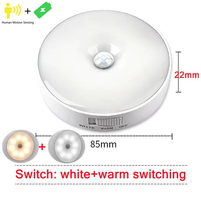 Motion Sensor Light Led USB NightLights Rechargeable Lamp for Bedroom Staircase Hallway Wardrobe Cupboard Lighting-usashopcenter.com