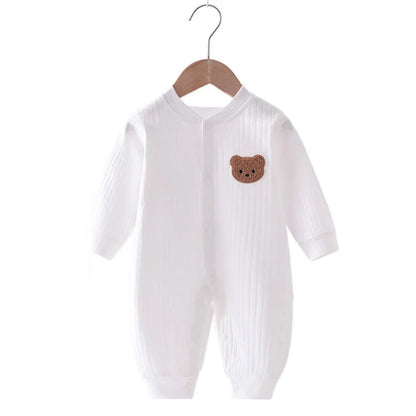 Autumn Baby Romper Solid Color Bear Jumpsuit