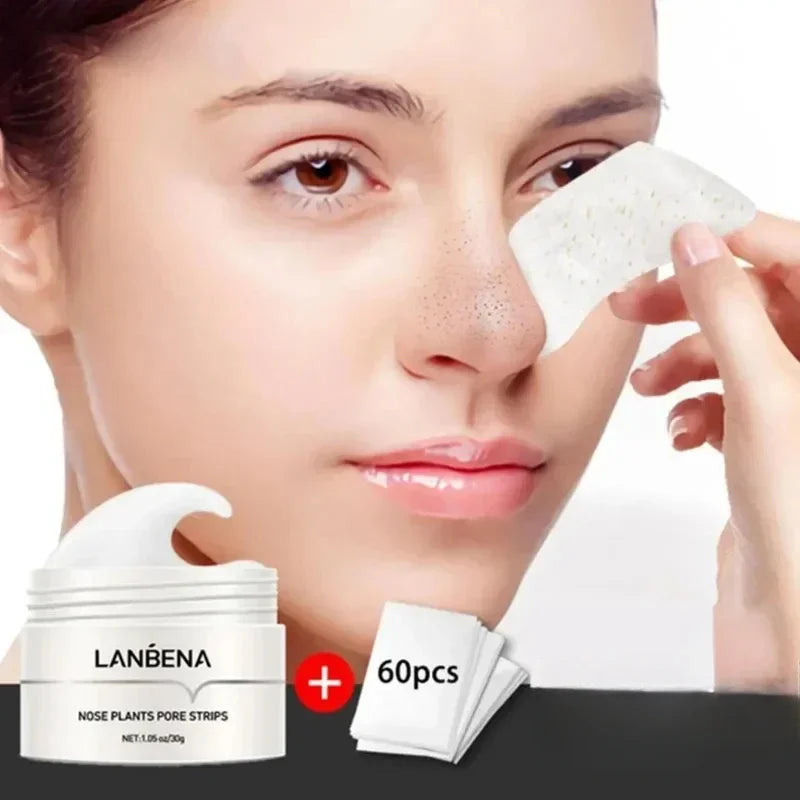 LANBENA Nose Blackhead Remove Mask Nose Strips Remove Blackheads Pores Black Dot Remover Acne Peel Mask Cleaning Patch Skin Care