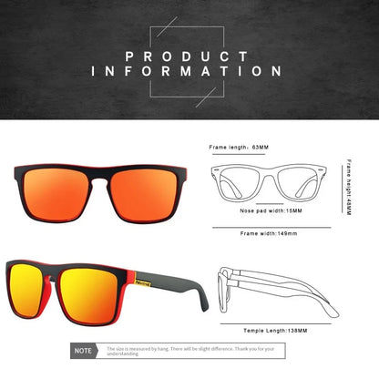 Fashion Square Vintage Polarized Sunglasses Men Women Retro Driving Fishing Luxury Brand Designer Sun Glasses UV400 Eyewear