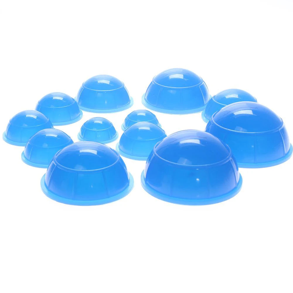 12pcs Silicone Vacuum Cupping Set Massage Acupoint Cans Rubber Full Body Different Size Jar Relaxation