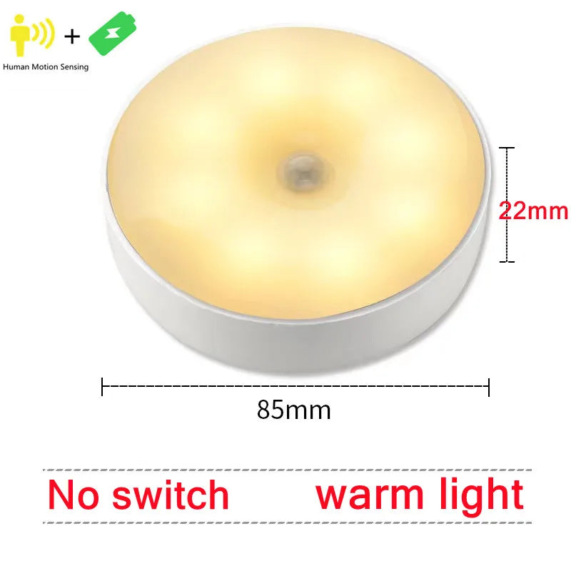 Motion Sensor Light Led USB NightLights Rechargeable Lamp for Bedroom Staircase Hallway Wardrobe Cupboard Lighting-usashopcenter.com