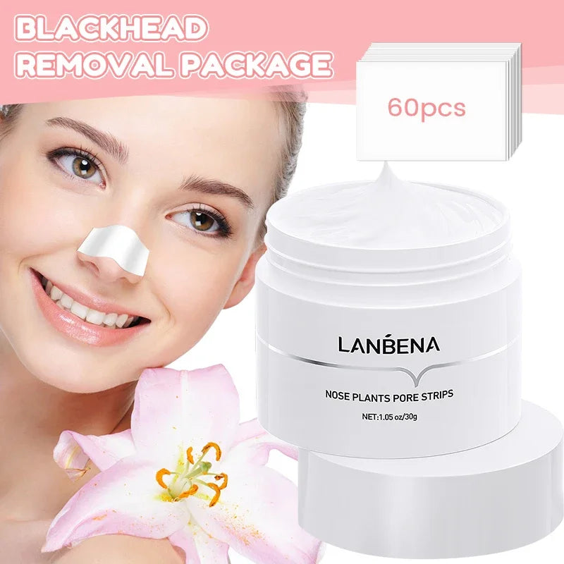 LANBENA Nose Blackhead Remove Mask Nose Strips Remove Blackheads Pores Black Dot Remover Acne Peel Mask Cleaning Patch Skin Care