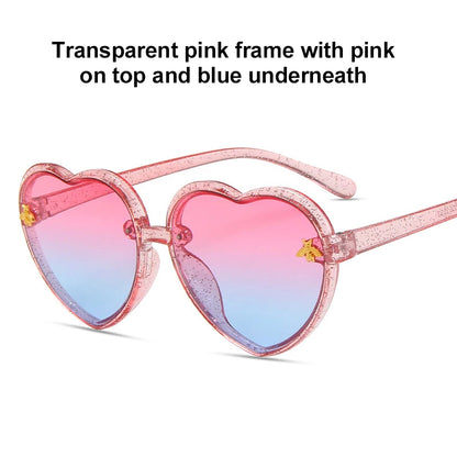 Fashion Heart-Shape Sunglasses for Girls Boys Cute Cartoon Flower Sun Glasses Outdoor Sun Protection Children Lovely Glasses-usashopcenter.com