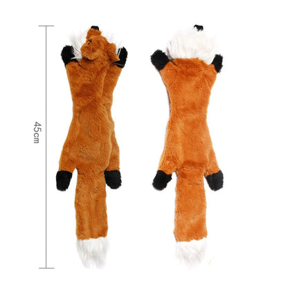 Funny Simulated Animal No Stuffing Dog Toy with Squeakers Durable Stuffingless Plush Squeaky Dog Chew Toy Crinkle Pet Squeak Toy-usashopcenter.com