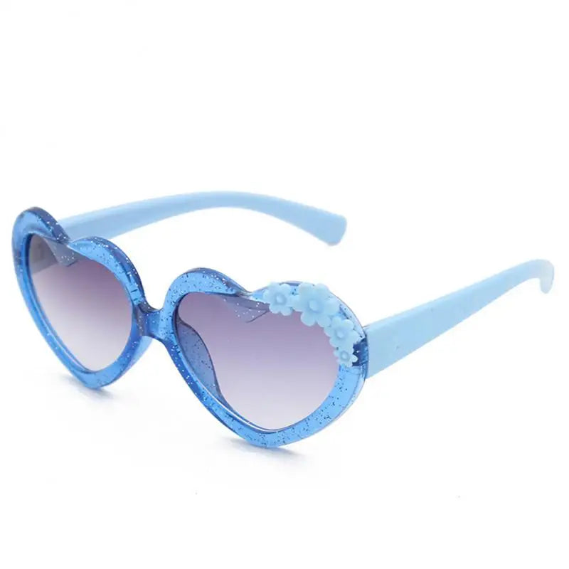 Fashion Heart-Shape Sunglasses for Girls Boys Cute Cartoon Flower Sun Glasses Outdoor Sun Protection Children Lovely Glasses