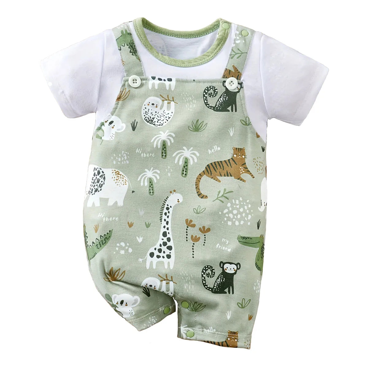 Newborn Baby Faux Two-Piece Bodysuit