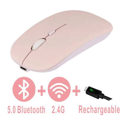 Rechargeable Bluetooth Mouse Wireless Dual Mode 5.2  Silent Computer  gaming  Ergonomic Mouse 2.4 USB for PC Laptops