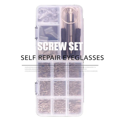 500pc Eyeglasses Sunglasses Repair Kit Tool Glasses Screwdriver Screws Sets Nuts Nose Pad Optical Repair Tool Parts Assorted Kit