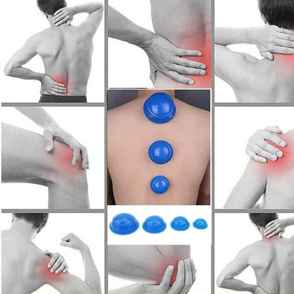 12pcs Silicone Vacuum Cupping Set Massage Acupoint Cans Rubber Full Body Different Size Jar Relaxation