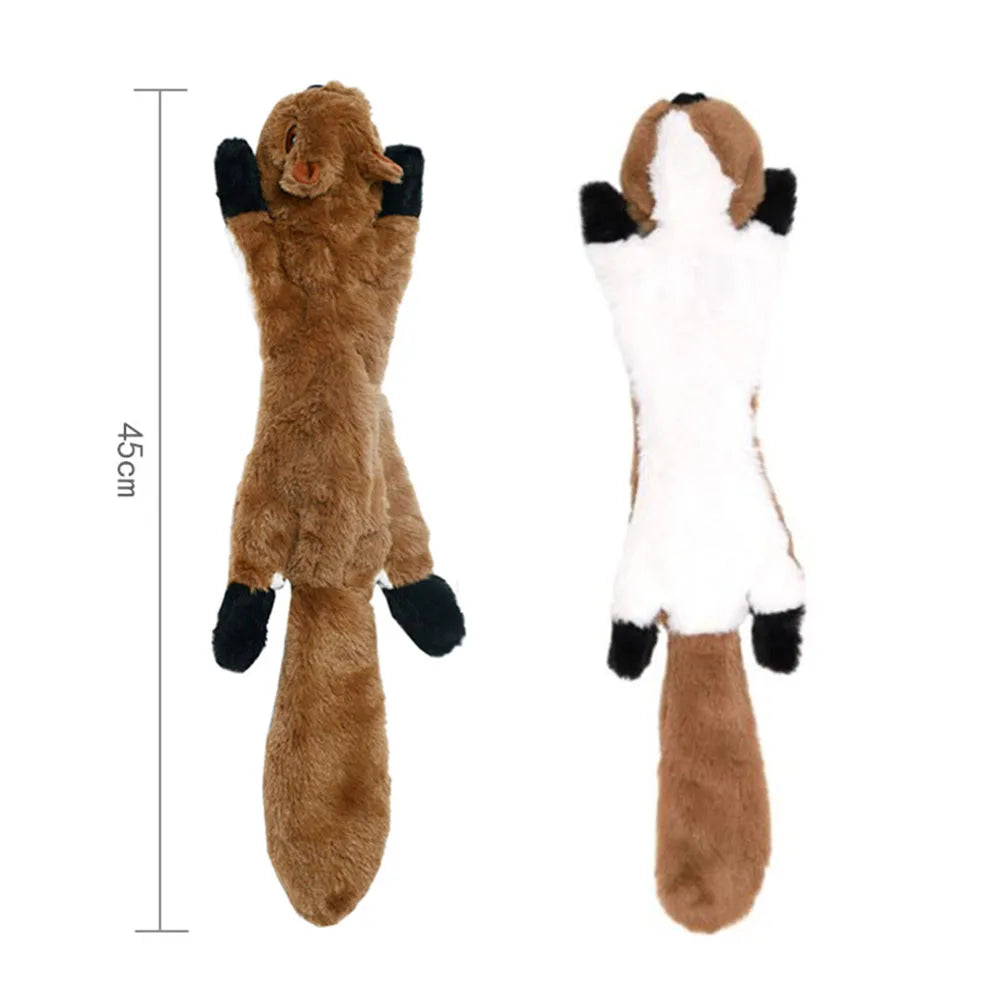 Funny Simulated Animal No Stuffing Dog Toy with Squeakers Durable Stuffingless Plush Squeaky Dog Chew Toy Crinkle Pet Squeak Toy-usashopcenter.com