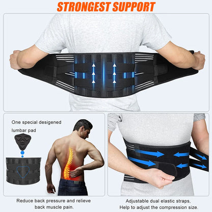 Back Brace for Lower Back Pain,Lumbar Support for Heavy Lifting Men Women,Breathable Waist Support Relief Sciatica,Herniated Dis