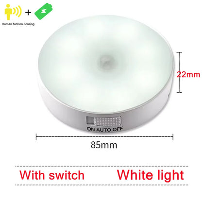 Motion Sensor Light Led USB NightLights Rechargeable Lamp for Bedroom Staircase Hallway Wardrobe Cupboard Lighting-usashopcenter.com