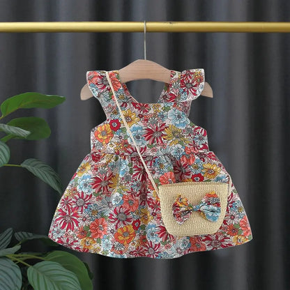 Summer Cotton Baby Dress Flower Printed Dress