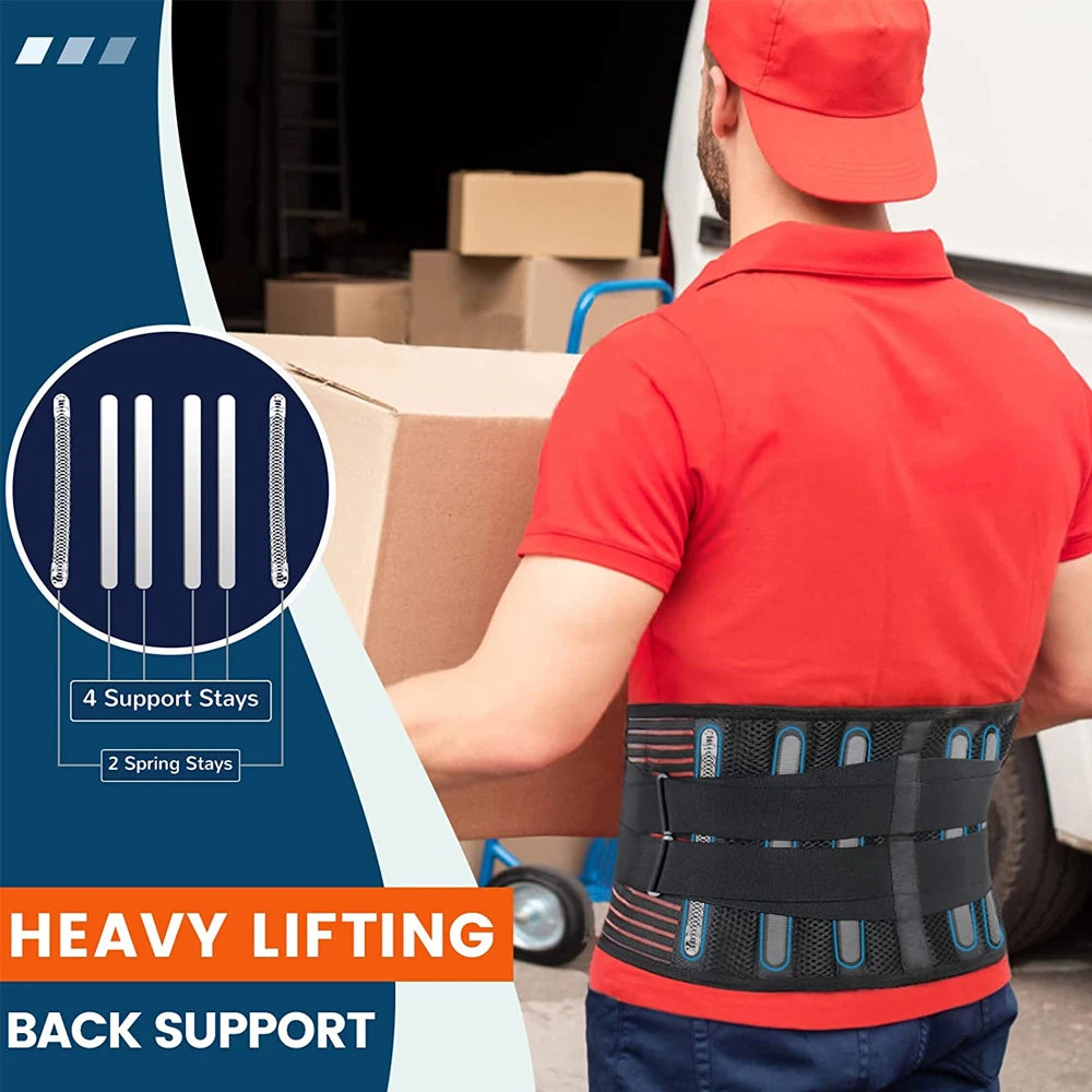 Back Brace for Lower Back Pain,Lumbar Support for Heavy Lifting Men Women,Breathable Waist Support Relief Sciatica,Herniated Dis