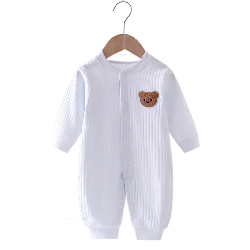 Autumn Baby Romper Solid Color Bear Jumpsuit