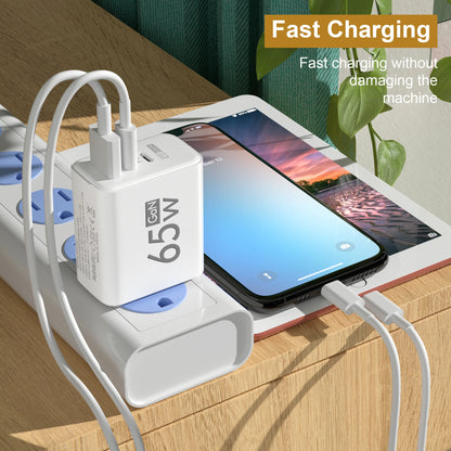 GaN 65W USB C Charger Fast Charging Charger Quick Charge 3.0 PD Wall For Phone Adapter For iPhone Xiaomi 13 POCO Samsung Oneplus