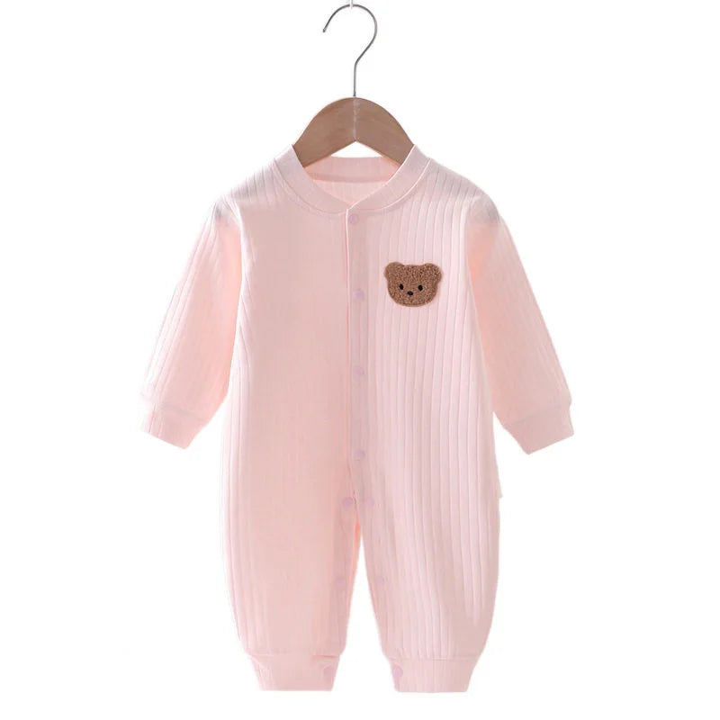 Autumn Baby Romper Solid Color Bear Jumpsuit