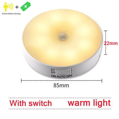 Motion Sensor Light Led USB NightLights Rechargeable Lamp for Bedroom Staircase Hallway Wardrobe Cupboard Lighting-usashopcenter.com