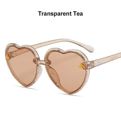 Fashion Heart-Shape Sunglasses for Girls Boys Cute Cartoon Flower Sun Glasses Outdoor Sun Protection Children Lovely Glasses-usashopcenter.com