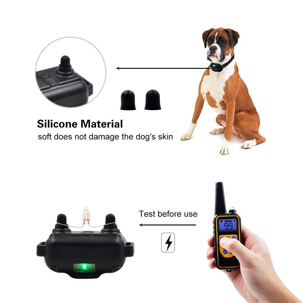 800m Electric Dog Training Collar Waterproof Pet Remote Control Rechargeable training dog collar with Shock Vibration Sound-usashopcenter.com