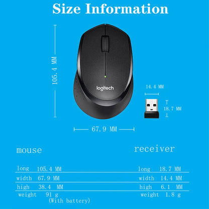 Logitech M330 Wireless Mouse Silent Mouse 1000DPI Silent Optical Mouse 2.4GHz With USB Receiver Mice for Office Home Using PC