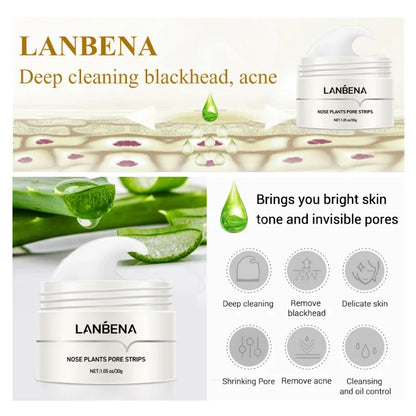 LANBENA Blackhead Remover Nose Mask Pore Strip Black Mask Peeling Acne Treatment Face Deep Cleansing Skin Care Korea Cosmetics