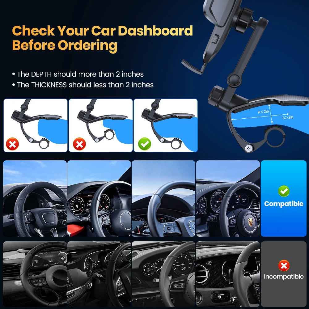 TOPK Dashboard Mobile Car Phone Holder Clip Mount CellPhone Stand In Car GPS Support Bracket for MobilePhone Portable car holder