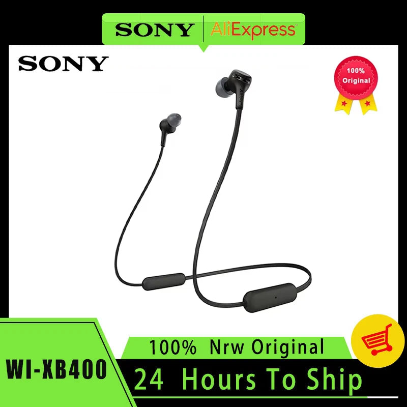 SONY WI-XB400 Wireless Stereo Earphones Bluetooth 5.0 Sport Earbuds HIFI Game Headset Handsfree with Mic for iPhone/Samsung