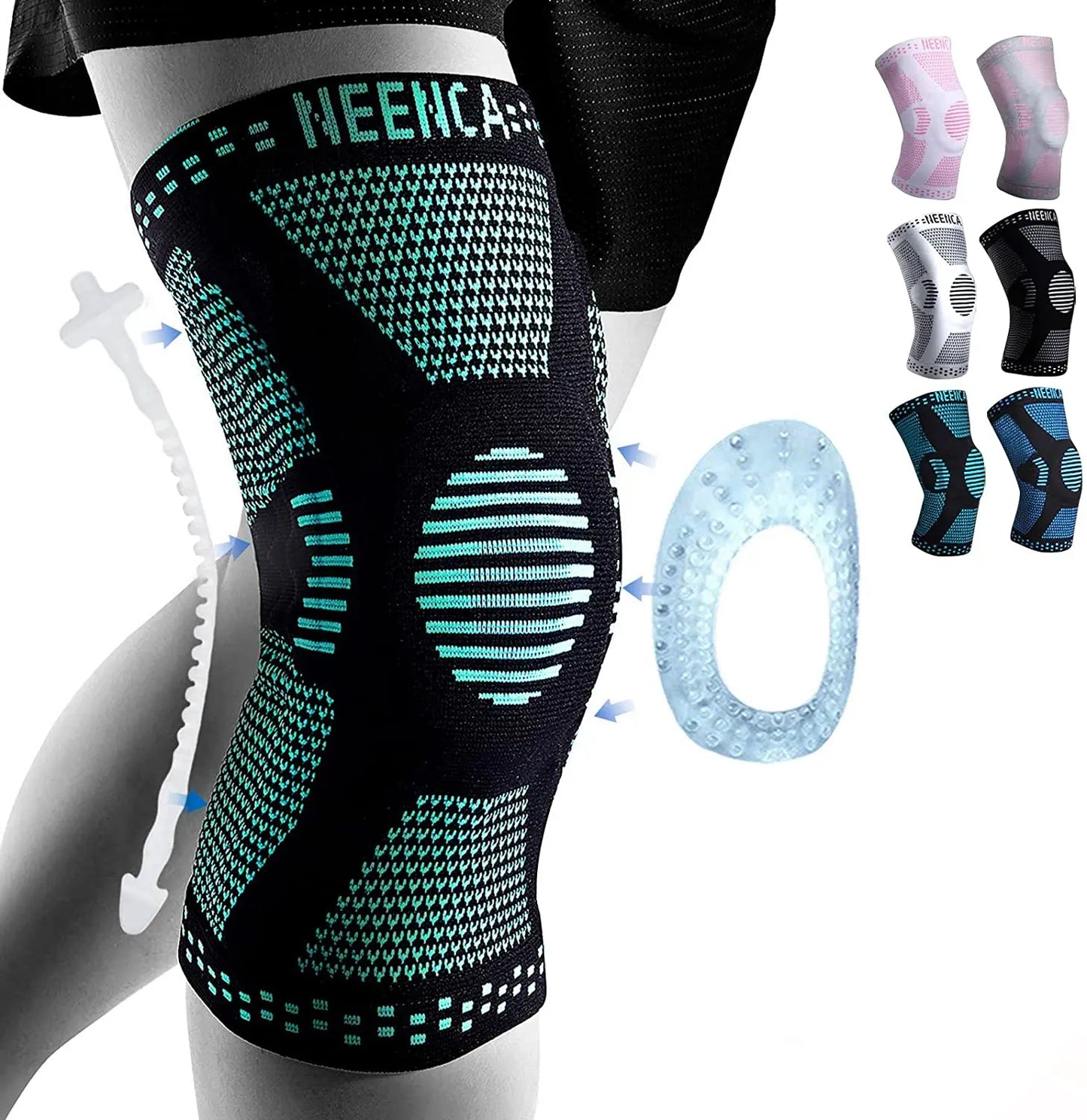 NEENCA Copper Knee Brace Knee Support with Patella Gel Pad &Side Stabilizers for Knee Pain Sport Arthritis ACL Joint Pain Relief