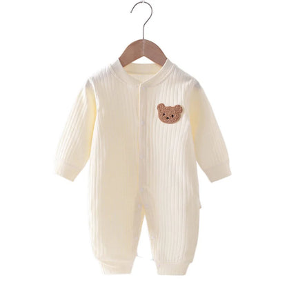 Autumn Baby Romper Solid Color Bear Jumpsuit