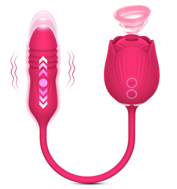 Rose Vibrator Telescopic Pump for Woman-usashopcenter.com