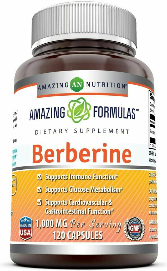 Amazing Formulas 1000 Mg Berberine Hydrochloride Dietary Supplement Capsules-usashopcenter.com