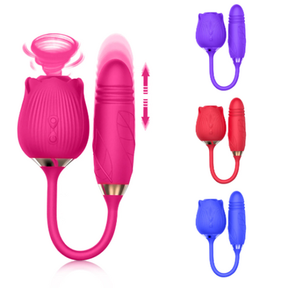 Rose Vibrator Telescopic Pump for Woman-usashopcenter.com