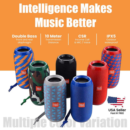 Bluetooth Speaker Wireless Waterproof Outdoor Stereo Bass USB/TF/FM Radio LOUD-usashopcenter.com