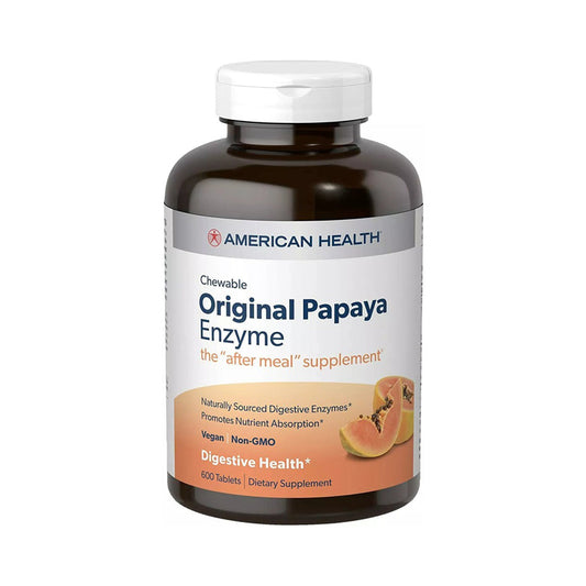 American Health Chewable Vegan Original Digestive Papaya Enzyme 600 Tablets