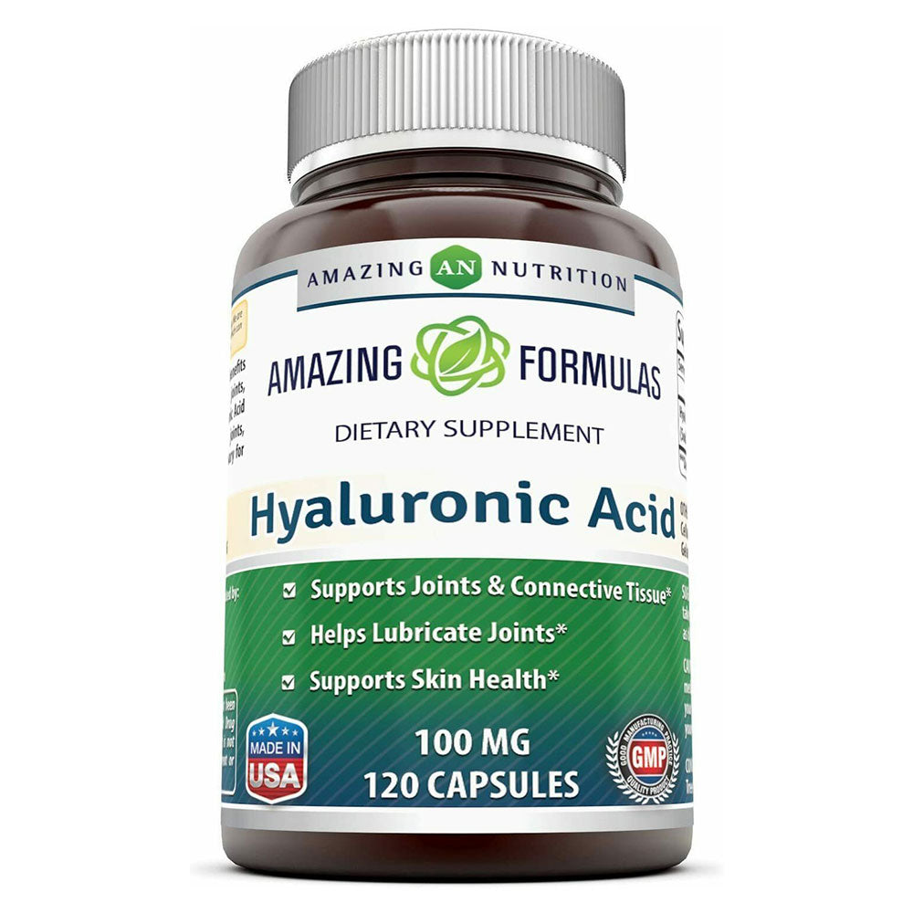 Amazing Formulas Hyaluronic Acid 100 mg 120 Capsules-Support Joints, Skin,Tissue-usashopcenter.com