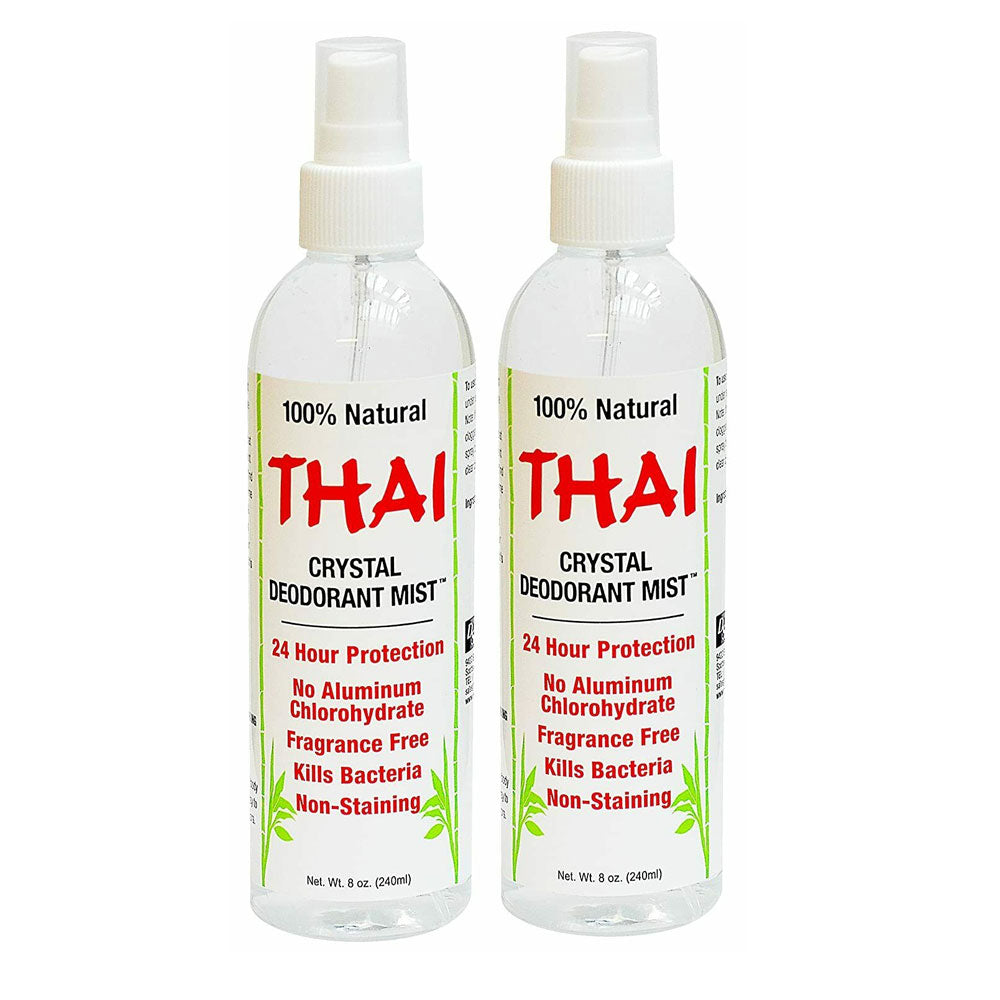 Thai Deodorant Crystal Mist Natural Deodorant Spray 8 oz. Bundle, 2 Pack
