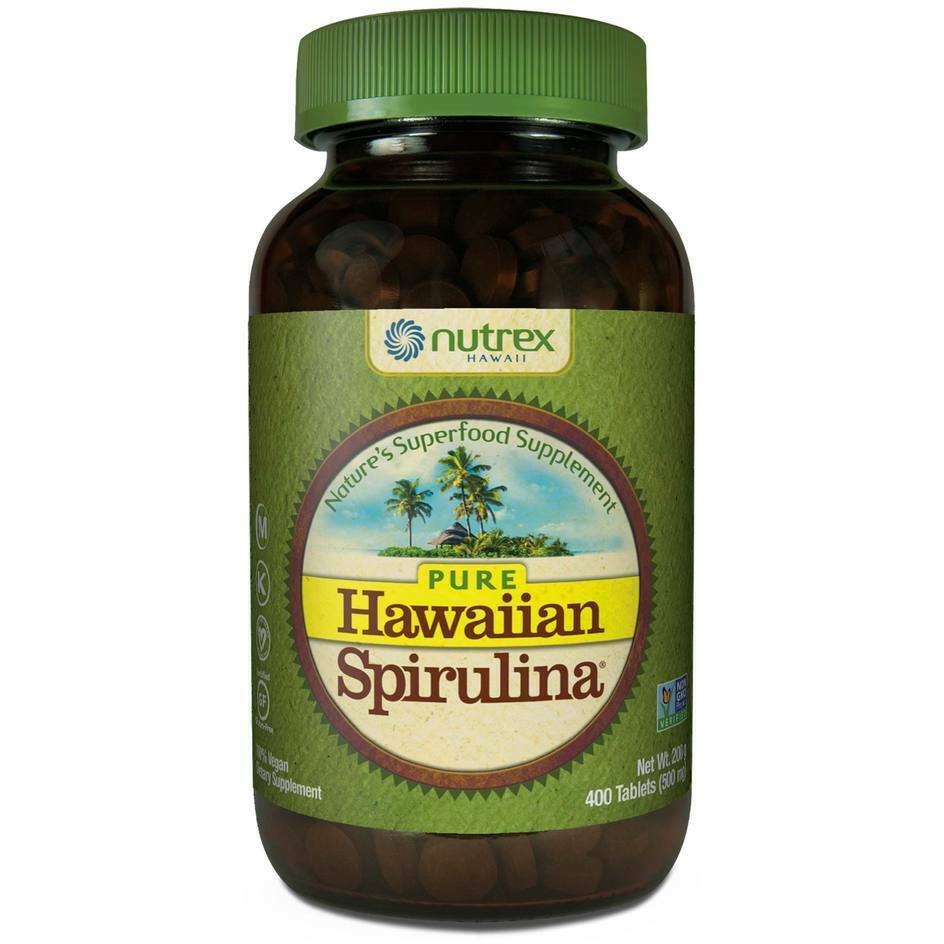 Pure Hawaiian Spirulina Nature Superfood Supplements Nutrex (500mg) 400 Tablets-usashopcenter.com